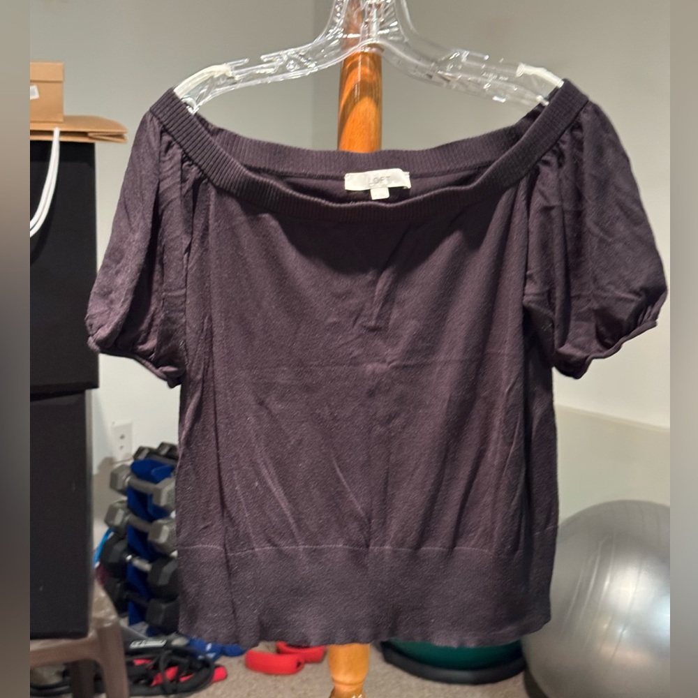 Loft 3 way shoulder short sleeve sweater